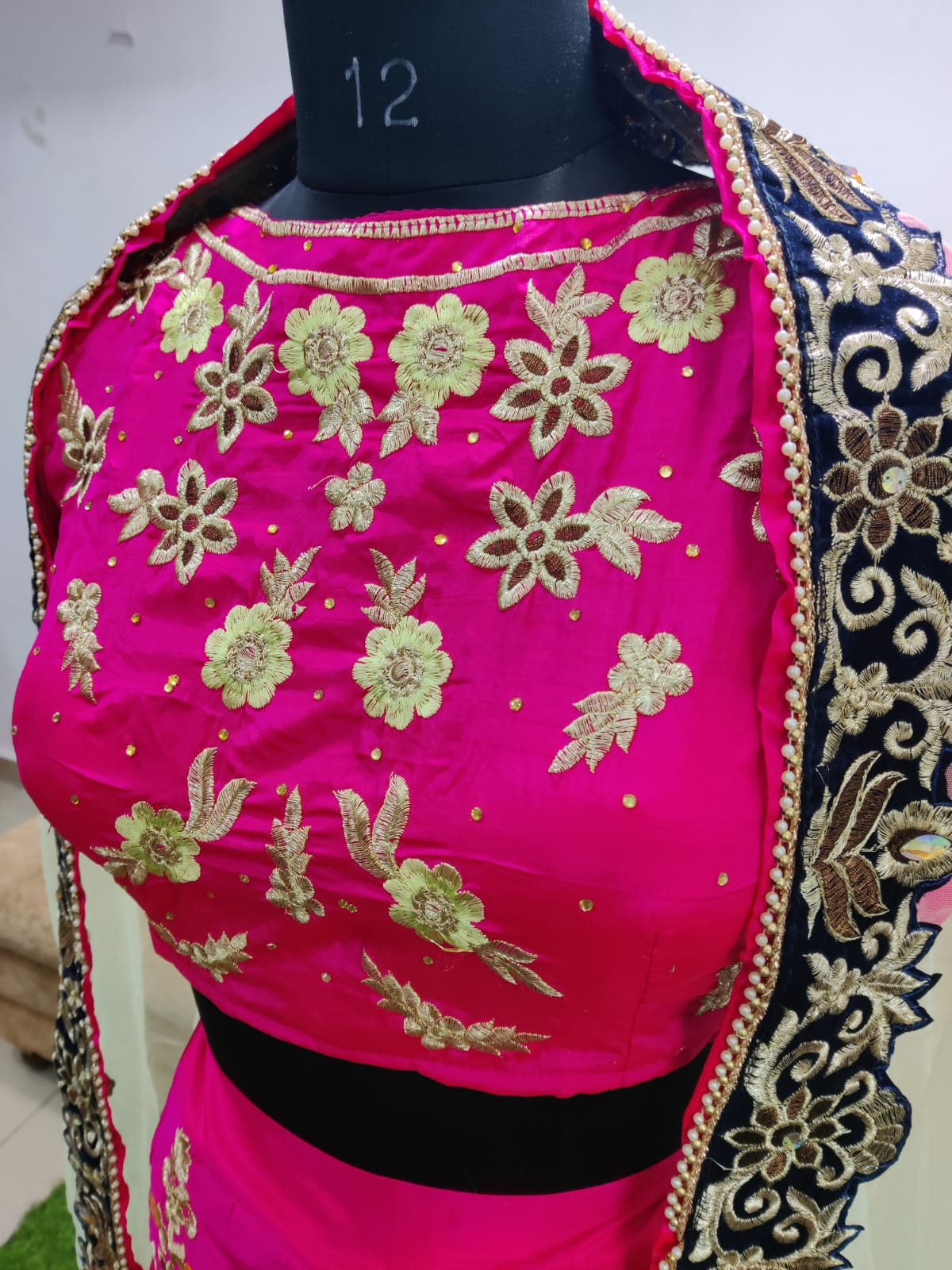 Red Silk Lehenga With Silk Choli