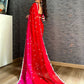 Gurleen Gambhir Red-Pink Bandhej Saree