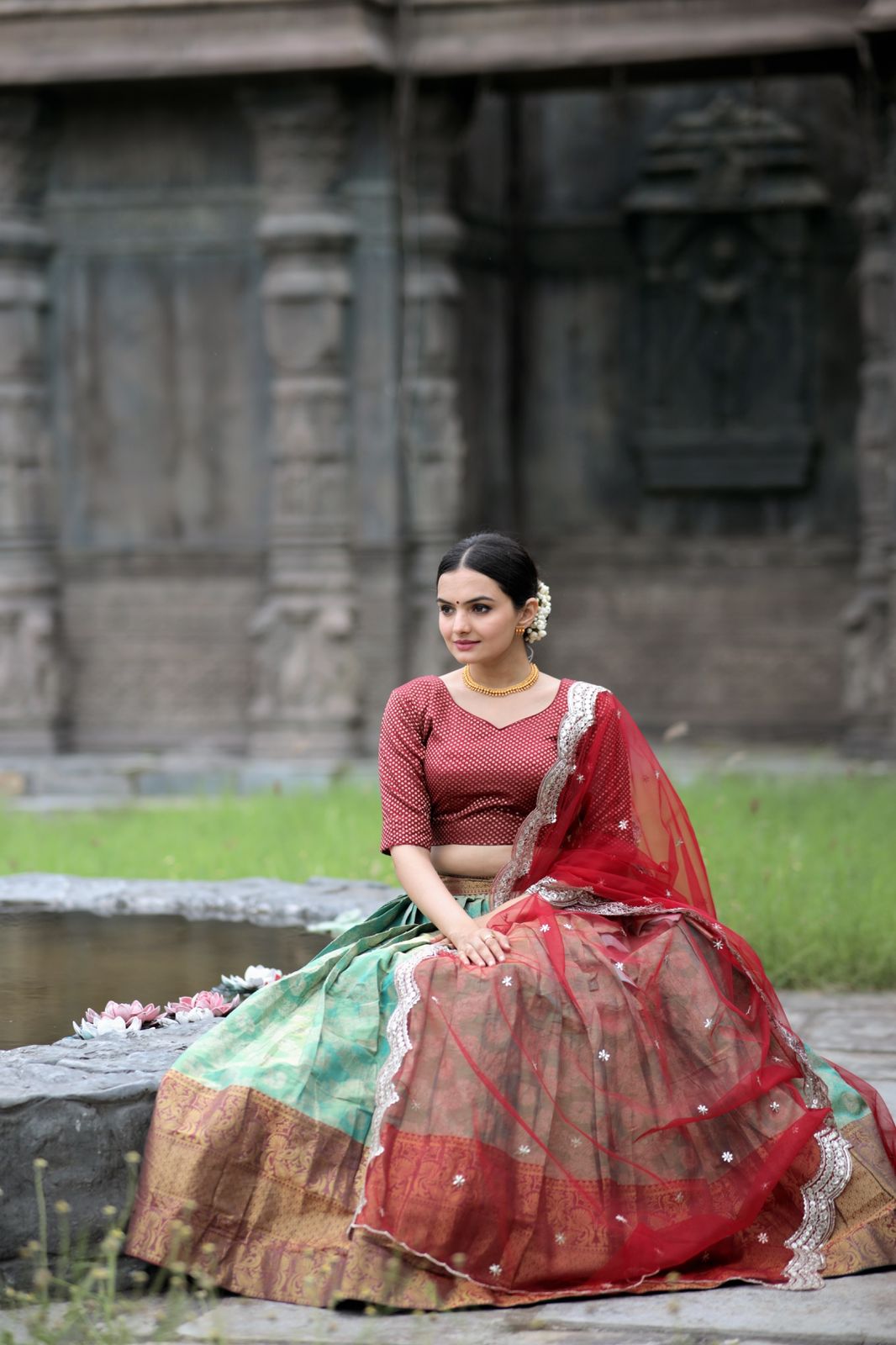 kerala engagement dress 2021|| latest engagement lehenga ||engagement kerala  style dhavani - YouTube