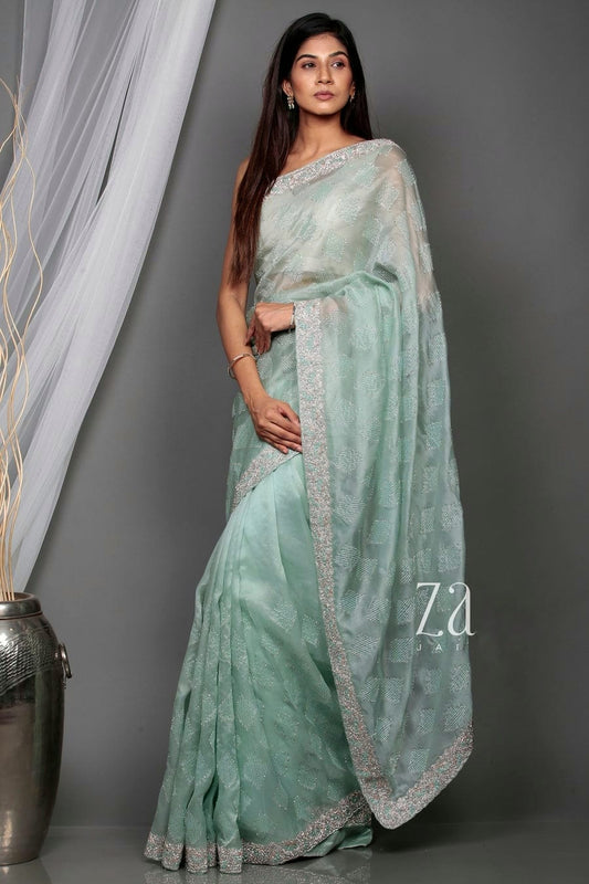 Beautiful Georgette Embroidered Sequence saree