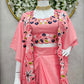 Festive/ party/  wedding zardozi work jacket dress in pink color