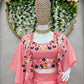 Festive/ party/  wedding zardozi work jacket dress in pink color