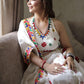 Semi Stitched Indian Ethnic Designer Rayon Mirror Work White Lehenga