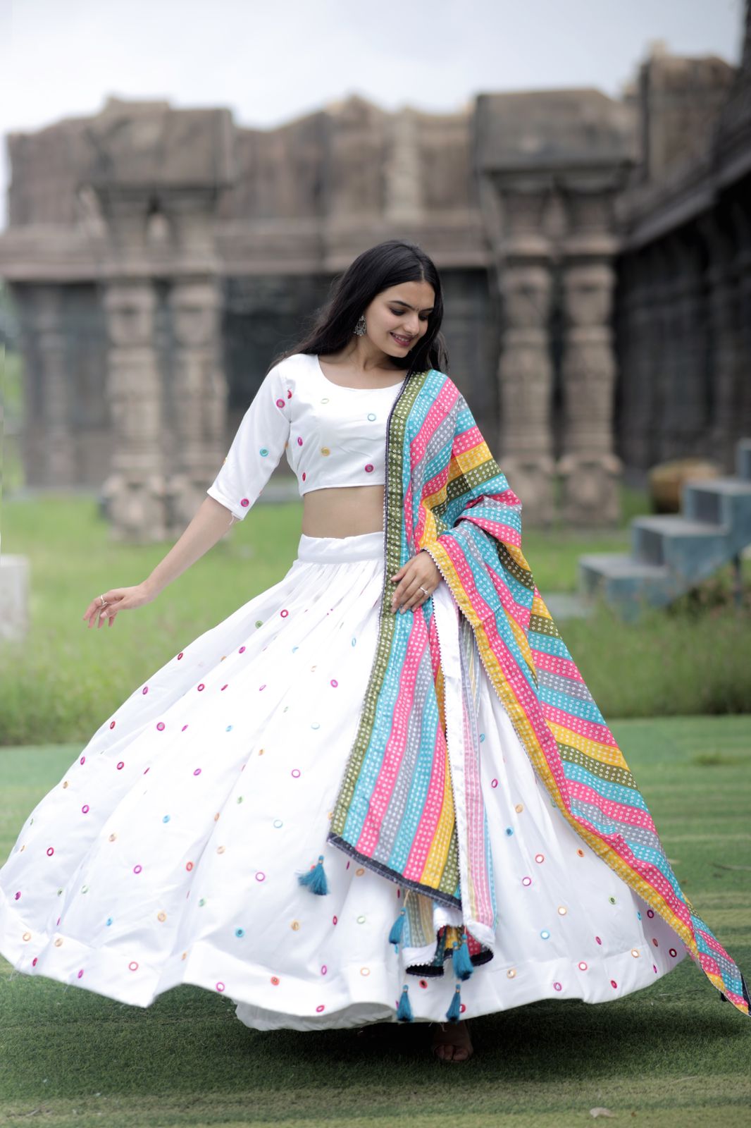 Indian Women Cotton Lehenga Choli Bagru Printed Top Skirt with Mulmul  Dupatta | eBay