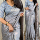 Presenting here an absolute beauty with 2D effect of zari weaving and sequence blouse