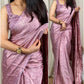 Presenting here an absolute beauty with 2D effect of zari weaving and sequence blouse