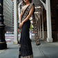 New Look Black Georgette Saree with Blouse Indian Wedding Saree Sabyasachi Saree Designer Saree