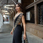 New Look Black Georgette Saree with Blouse Indian Wedding Saree Sabyasachi Saree Designer Saree