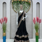 New Look Black Georgette Saree with Blouse Indian Wedding Saree Sabyasachi Saree Designer Saree