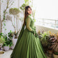 Premium Indian Full Flared Vibrant Green Angrakha Style Anarkali Kurta set