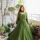 Premium Indian Full Flared Vibrant Green Angrakha Style Anarkali Kurta set