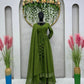 Premium Indian Full Flared Vibrant Green Angrakha Style Anarkali Kurta set