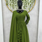 Premium Indian Full Flared Vibrant Green Angrakha Style Anarkali Kurta set