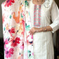 Chikankari Shifli Work  With Embroder  Cotton White Embrodery Digital Duppta