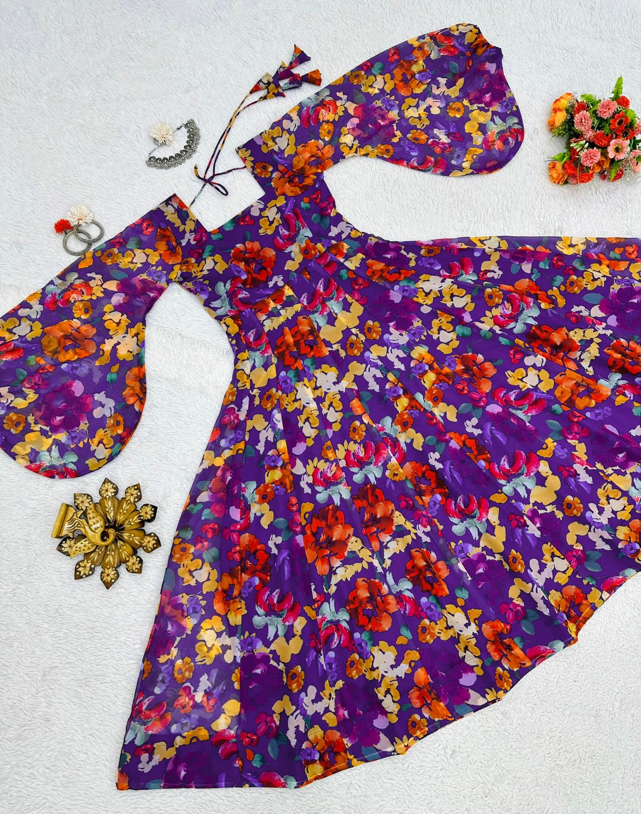 Sadhika Floral Georgette Dress