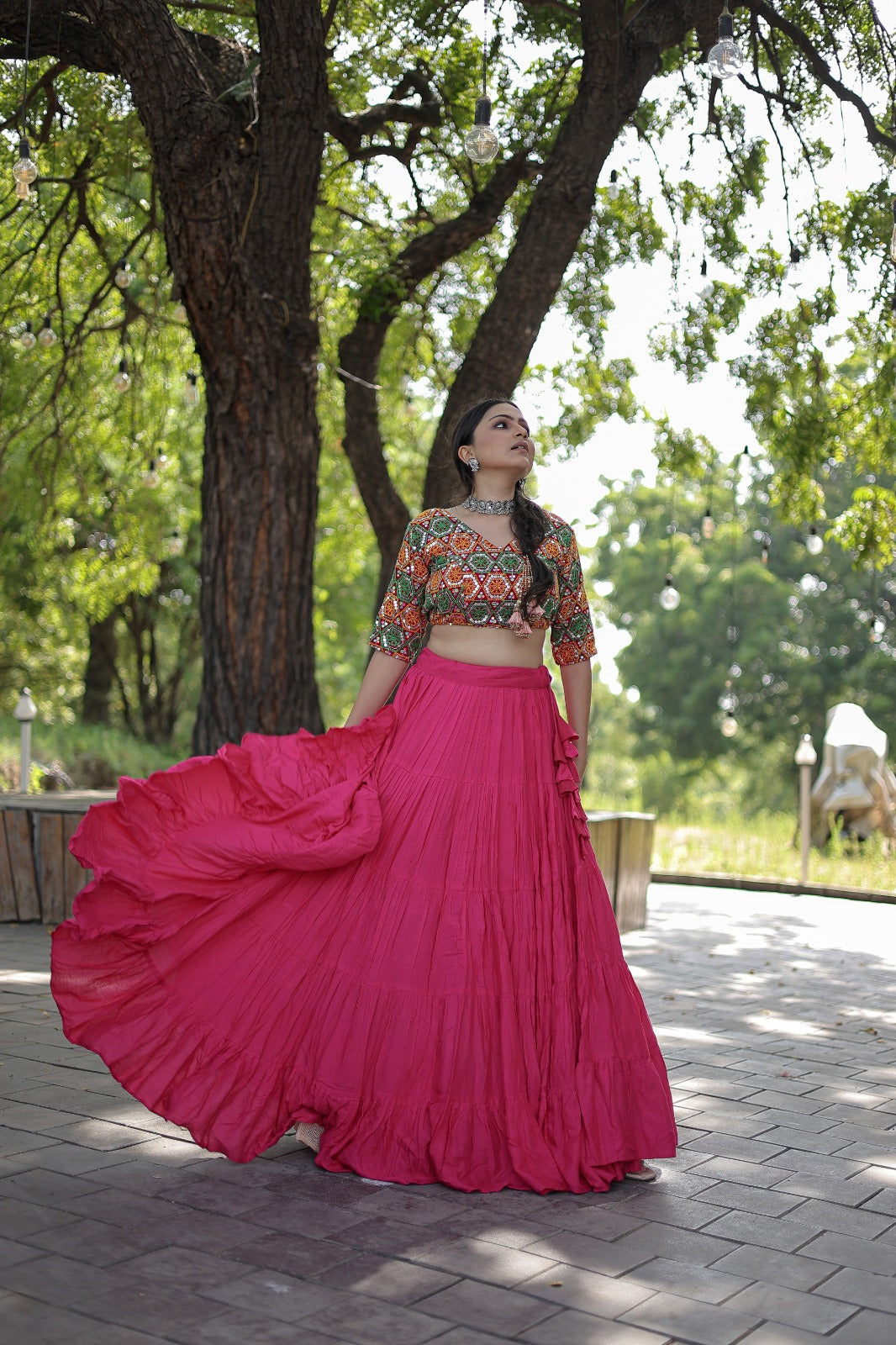 Buy Baby Pink Indo Western Ready To Wear Crop Top Lehenga Online