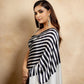 White & Black Crepe Silk Printed Saree