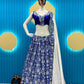 Blue  Croeape With Printed work  Lehenga choli