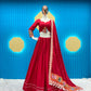 Navratri Special Red Chaniya Choli For Garba, Pure Reyon Readymade Navratri Lehenga, Full flare lehenga, real mirror work embroidered blouse