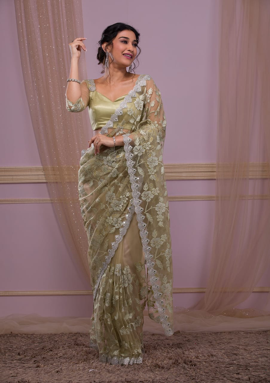 Soft Butterfly Net Saree With Designer Thread saree