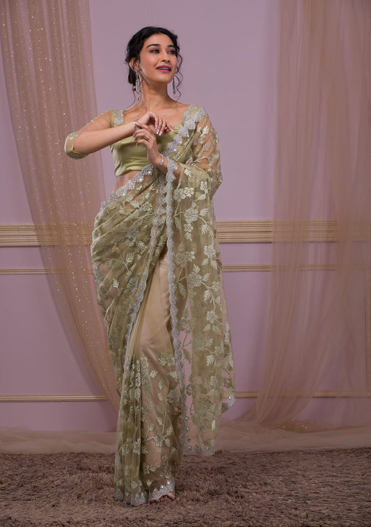 Soft Butterfly Net Saree With Designer Thread saree