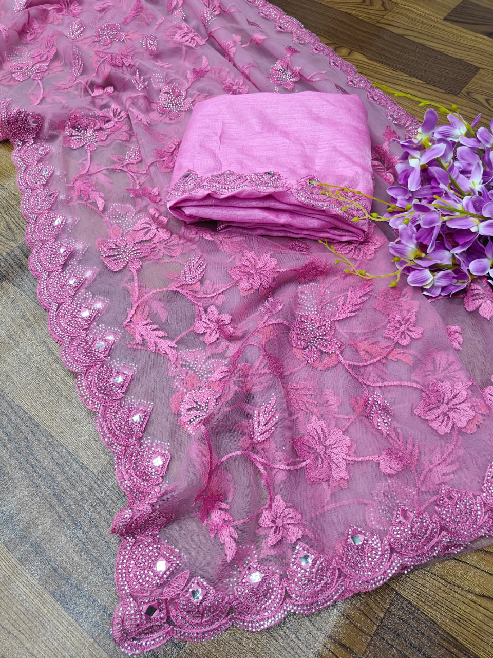 Soft Butterfly Net Saree With Designer Thread saree