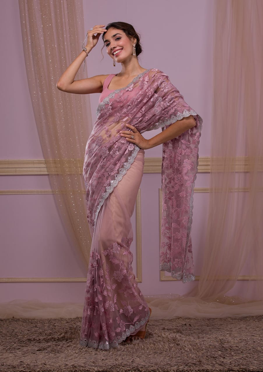 Soft Butterfly Net Saree With Designer Thread saree