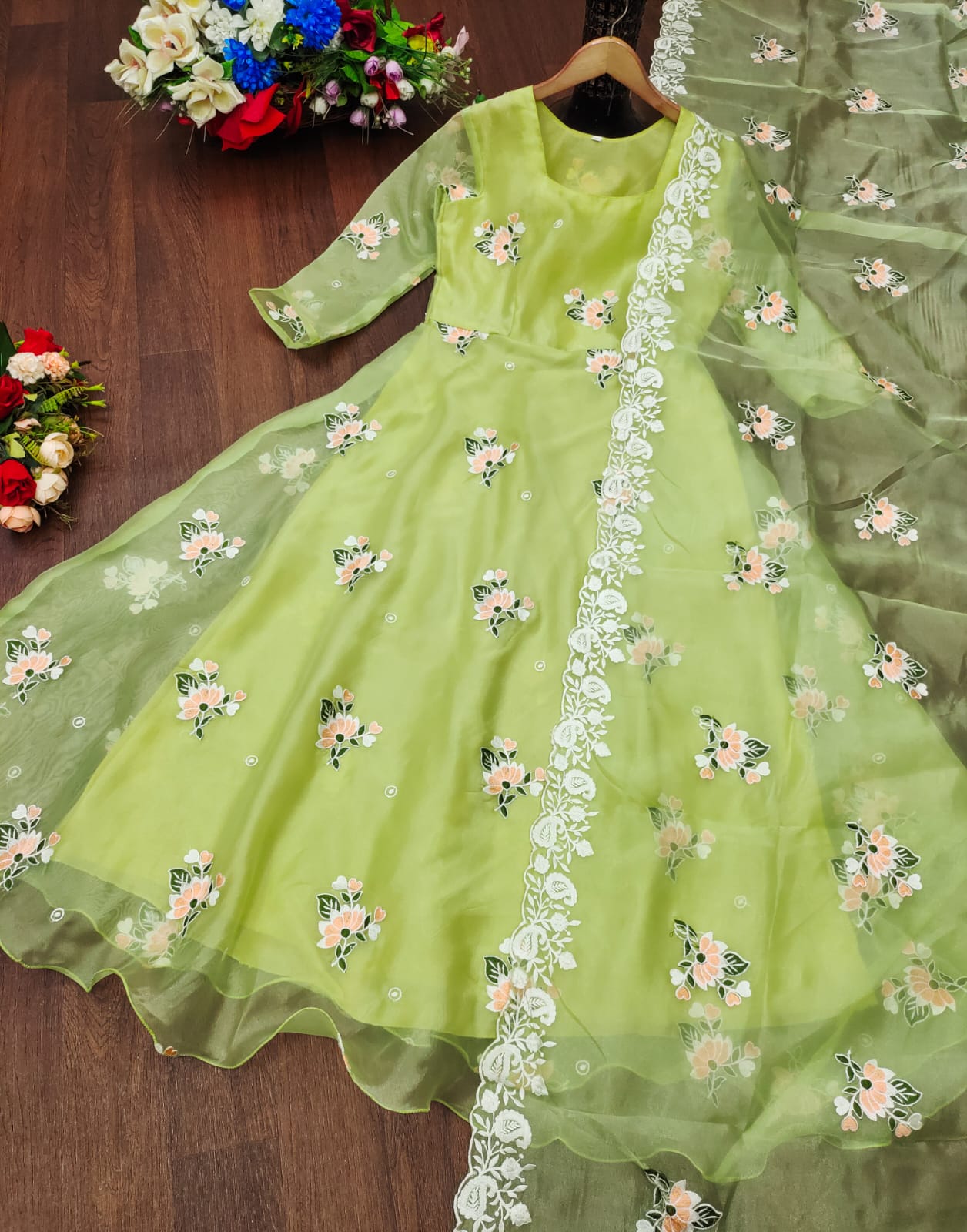 Embroidered Organza Frock