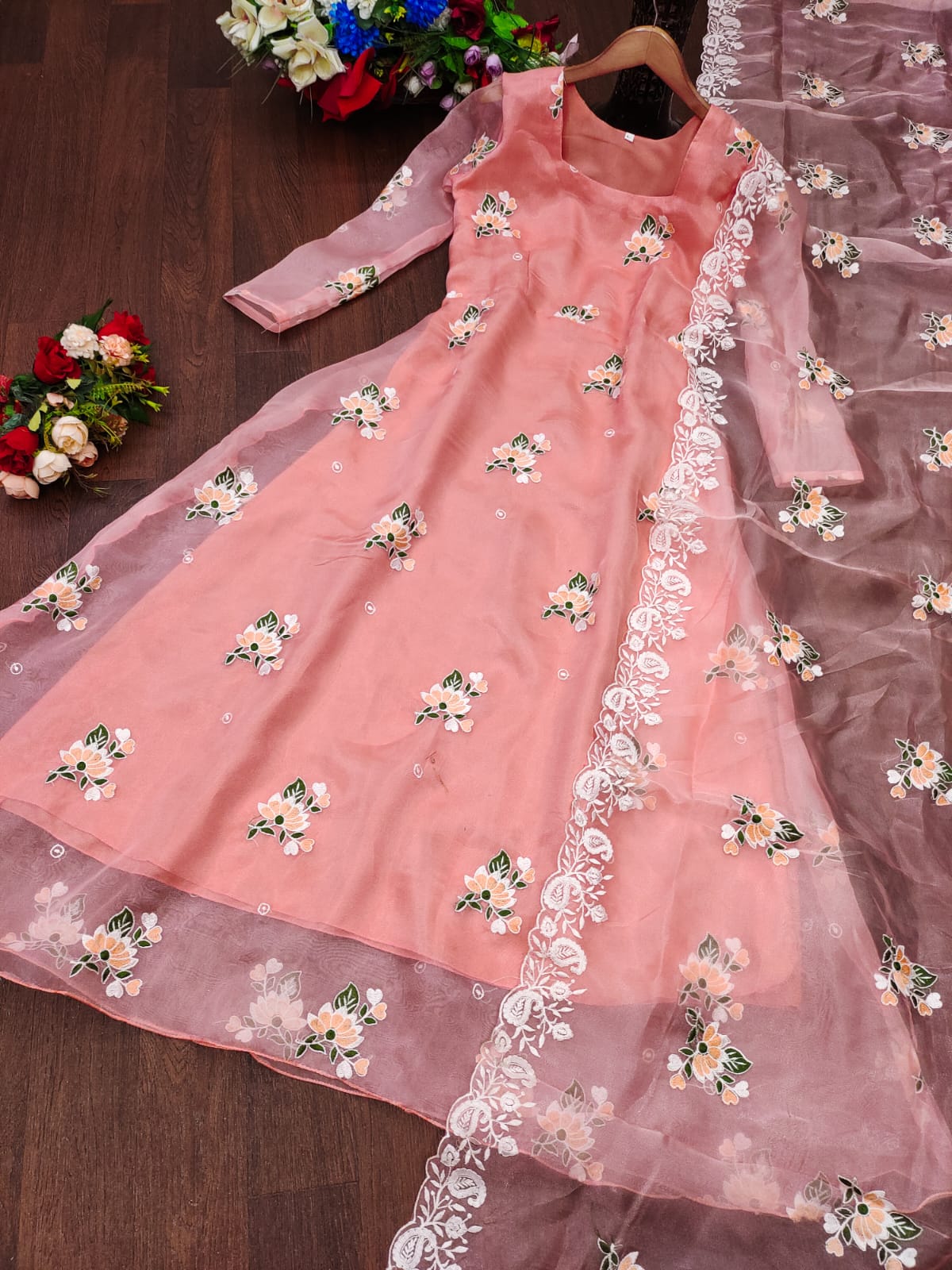 Embroidered Organza Frock