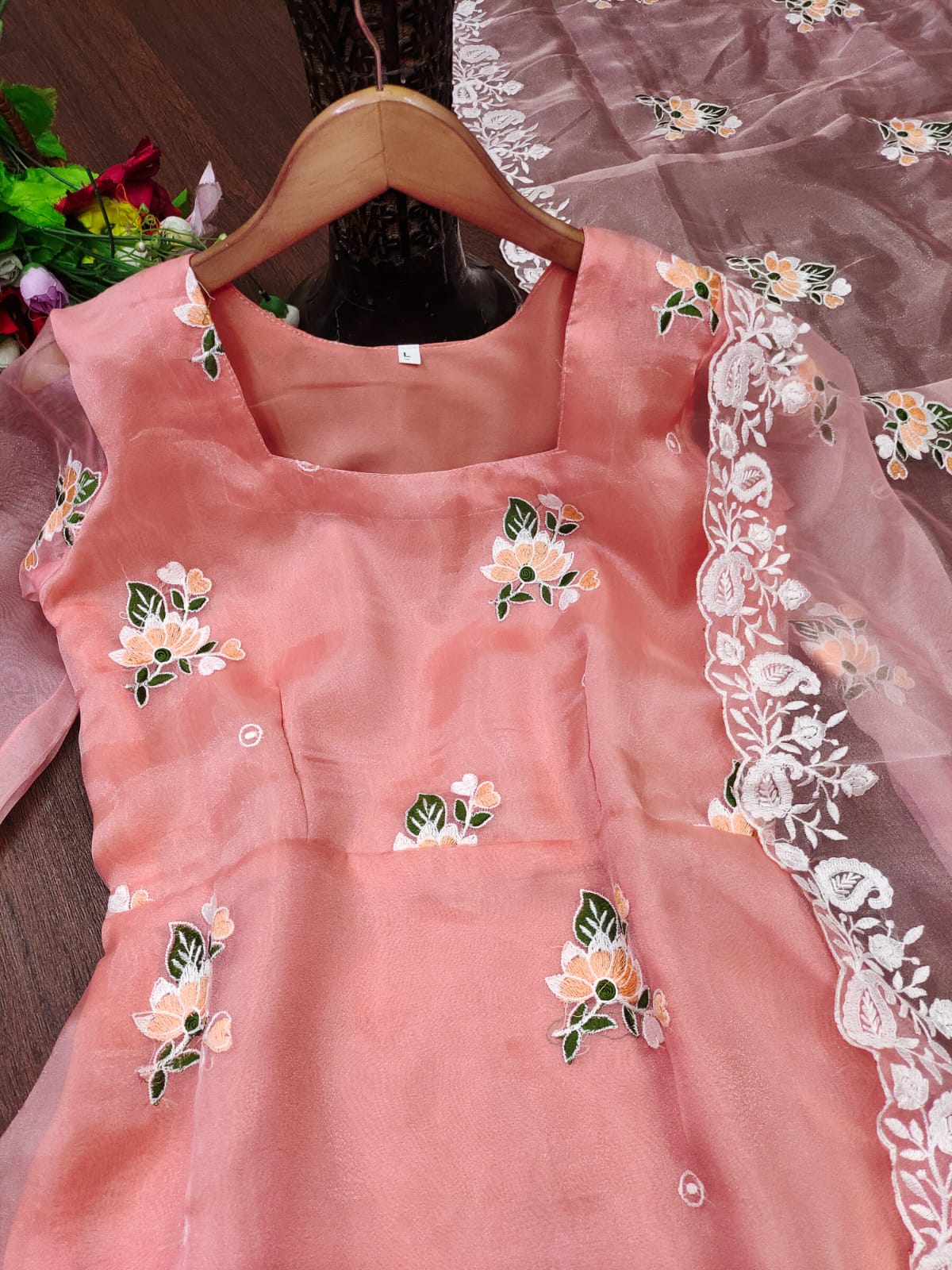 Embroidered Organza Frock