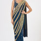 Blue Embroidered Saree Set