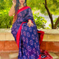 Pure Cotton Mulmul Hand Block Printed Saree With Blouse.
