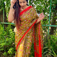 Patola-paithni Print with Foil Work Saree With Blouse Piece