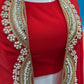 Red Georgette With Cording Embroidry Fancy Dupatta Saree
