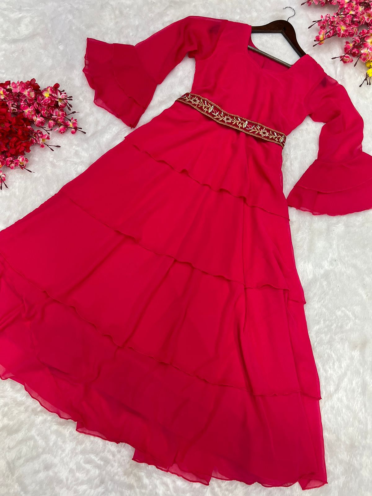 Plain Baby Girl Red Party Frock at Rs 500/piece in Kolkata | ID:  2850163866773