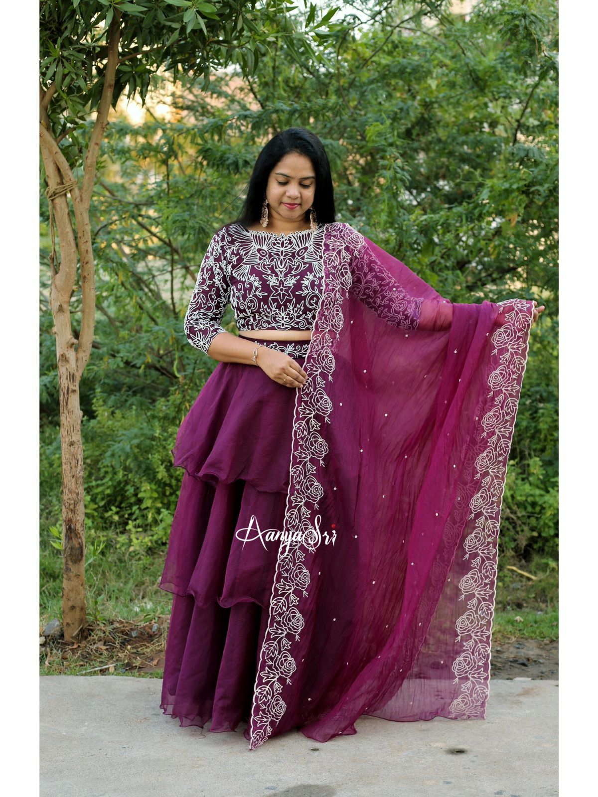 Navaratri rock With This Printed End Kodi Lace Lehenga CholWith Dupatta