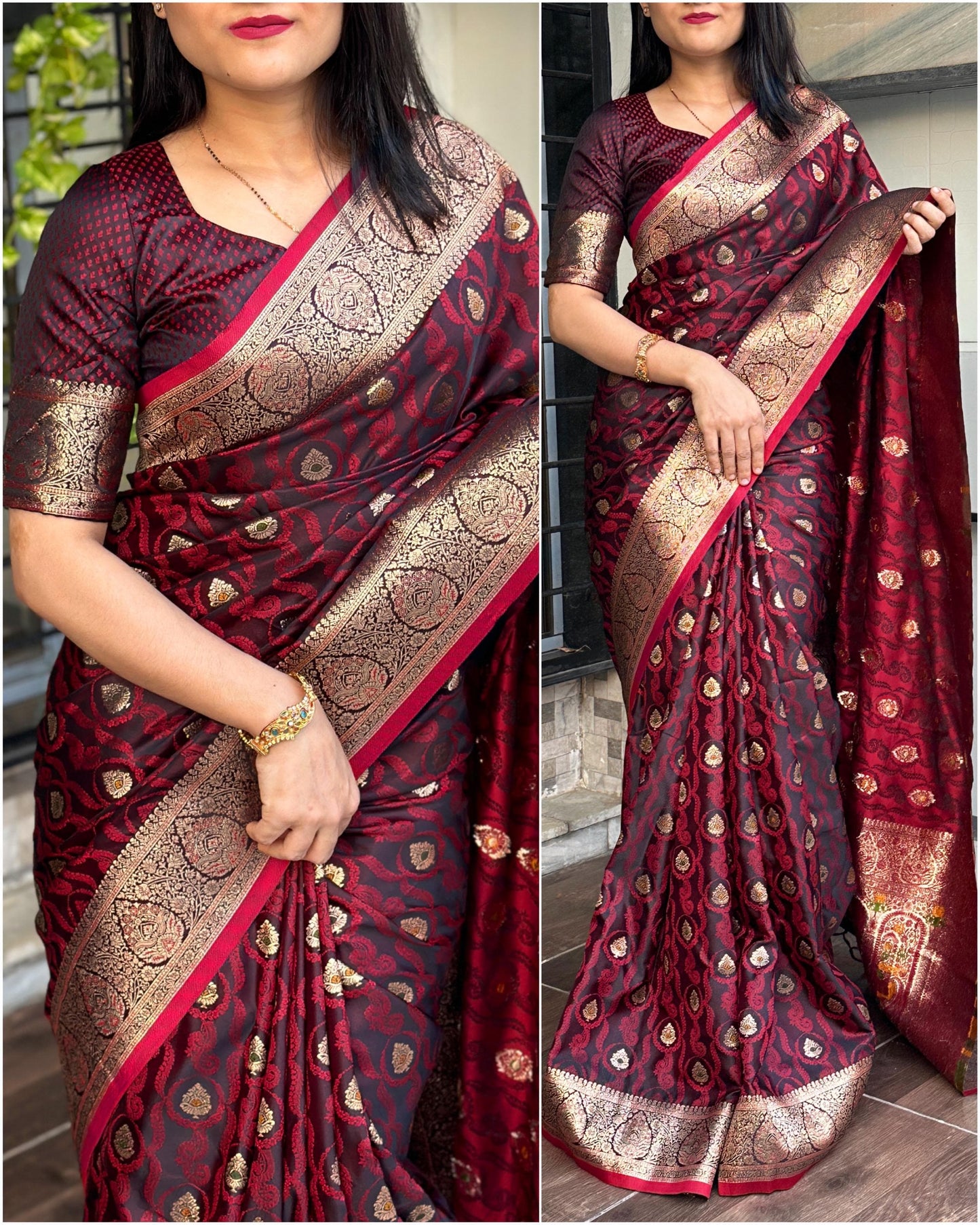 Perfect Jacquard Saree With Glimpse Of Zari Weaving saree