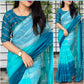 Print with zari lining saree