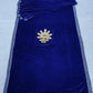Royal Blue Wedding Saree - Traditional Indian Silk Crepe with Velvet Blouse |Perfect Ethnic Gift for Women in USA|Elegant Indian Bridal Wear