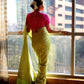 Designer made Parrot Pastel Green Color wear Bollywood Style Banarasi Soft Silk Saree, Party and Wedding wear Banarasi Silk Saree