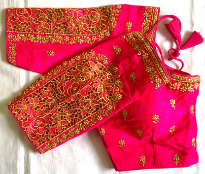 Handmade blouse Readymade Blouse for women Stitched blouse handwork jari and thread work blouse Phantom Silk Fabric blouse for saree Blouse