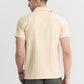 Solid beige  seersucker Half sleeve Shirt