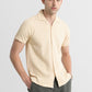 Solid beige  seersucker Half sleeve Shirt