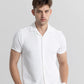 Solid white seersucker Half sleeve Shirt