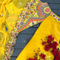 Yellow Designer chaniya palazzo top jacket dress bridesmaid dress indian outfit rusticartfromindia custom outfit crop top jacket outfit