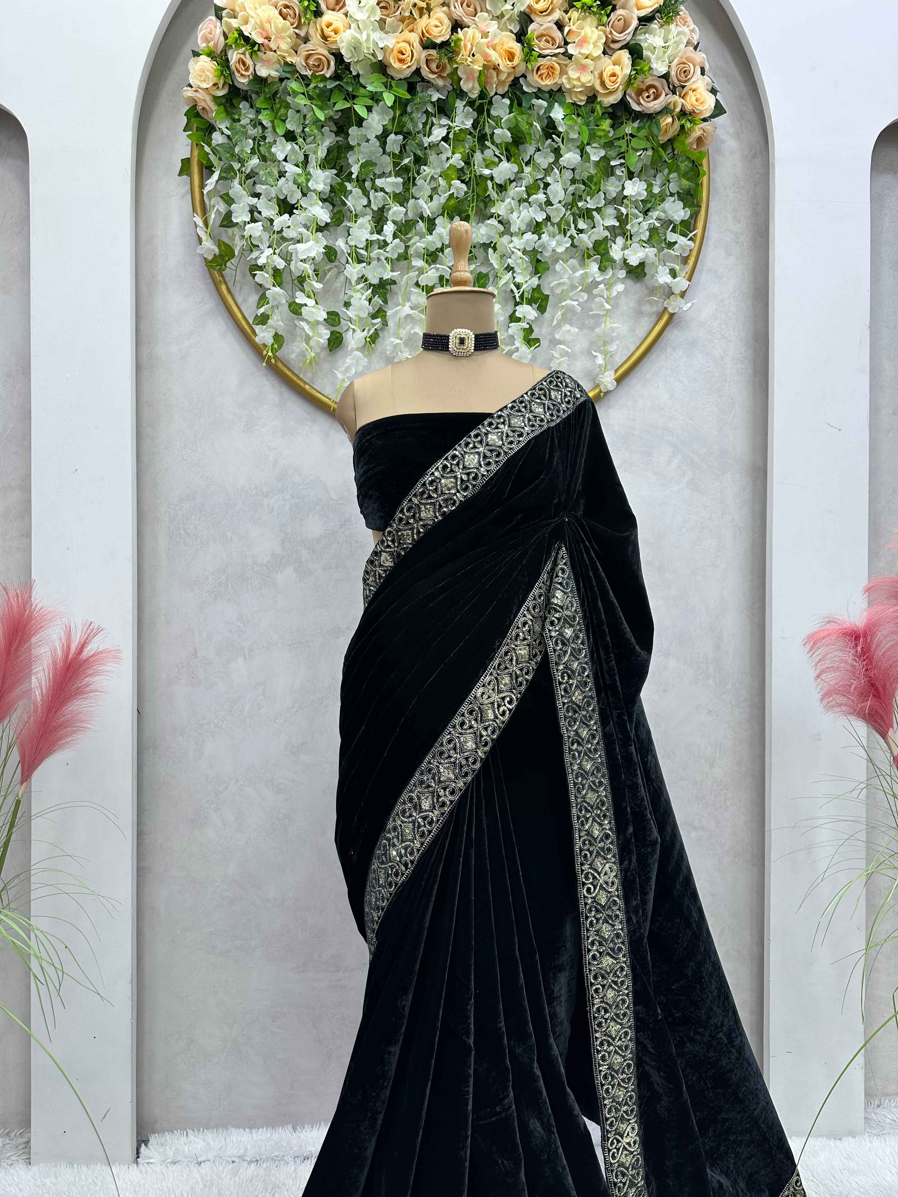 Sree Krishna Black Silver Mural Paint Kerala Kasavu Tissue Saree | HARADHI