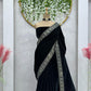 Black Georgette Set Saree With Blouse