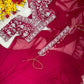 Red Georgette Chiffon Draped Saree Set