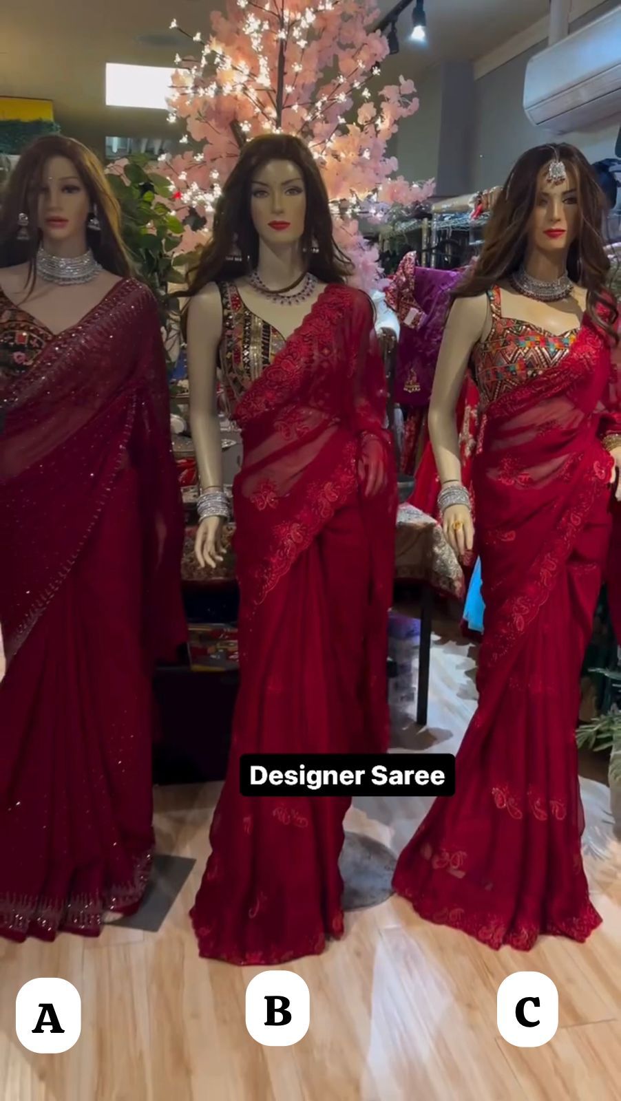 Designer Saree on Faux Georgette with Thred & Sequnce and Hot Fix work  saree