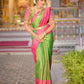 Floral Woven Saree with Contrast Border